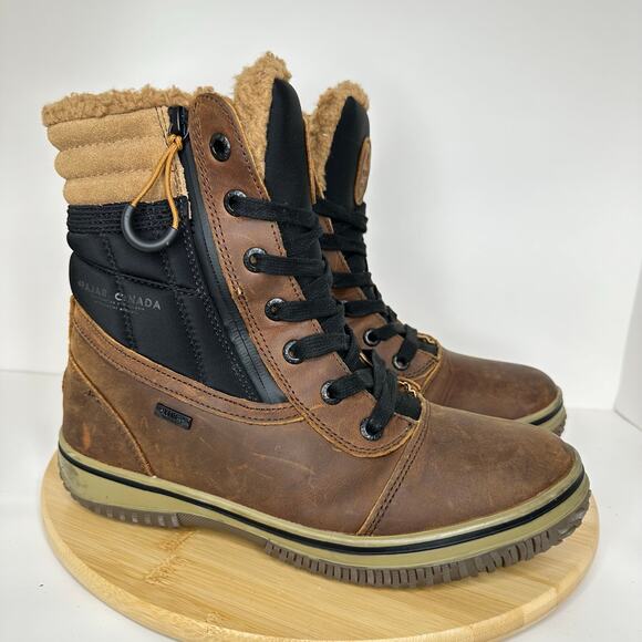 Pajar Trooper 2.0 Boot Brown Black Leather Waterproof Winter Boots Mens Sz 8 NEW
